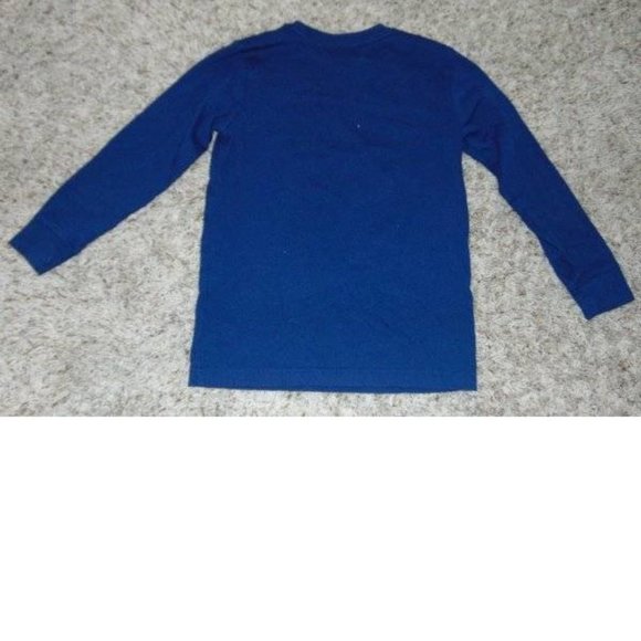 Boys Shirt Bulldog Baseball 8 Blue Long Sleeve Crew Basic Editions - Picture 3 of 3